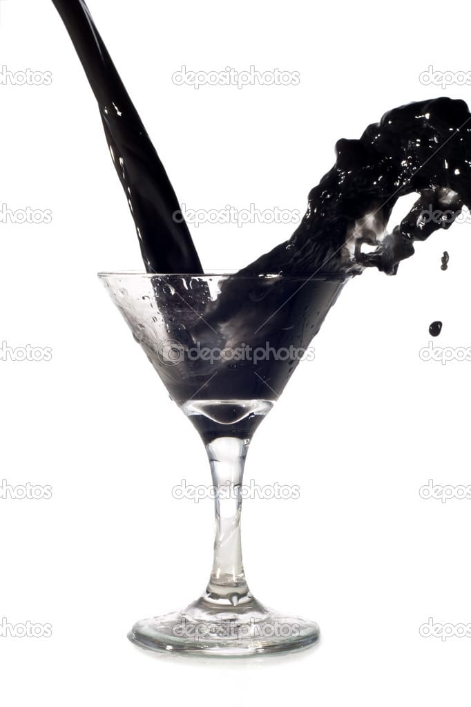 black water in glass